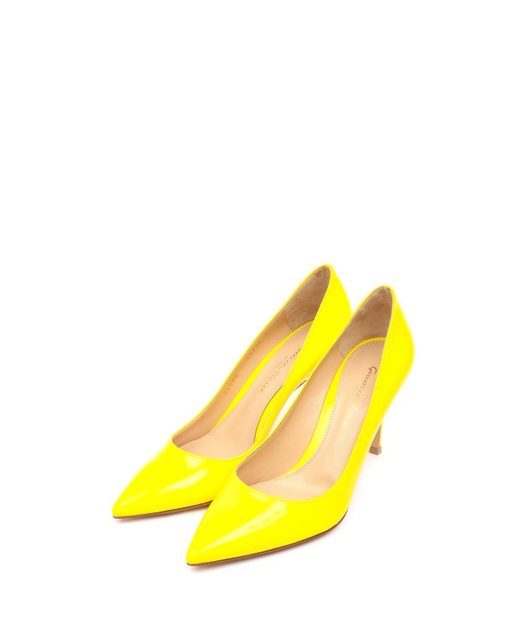 GIANVITO ROSSI Желтые кожаные туфли, фото 2