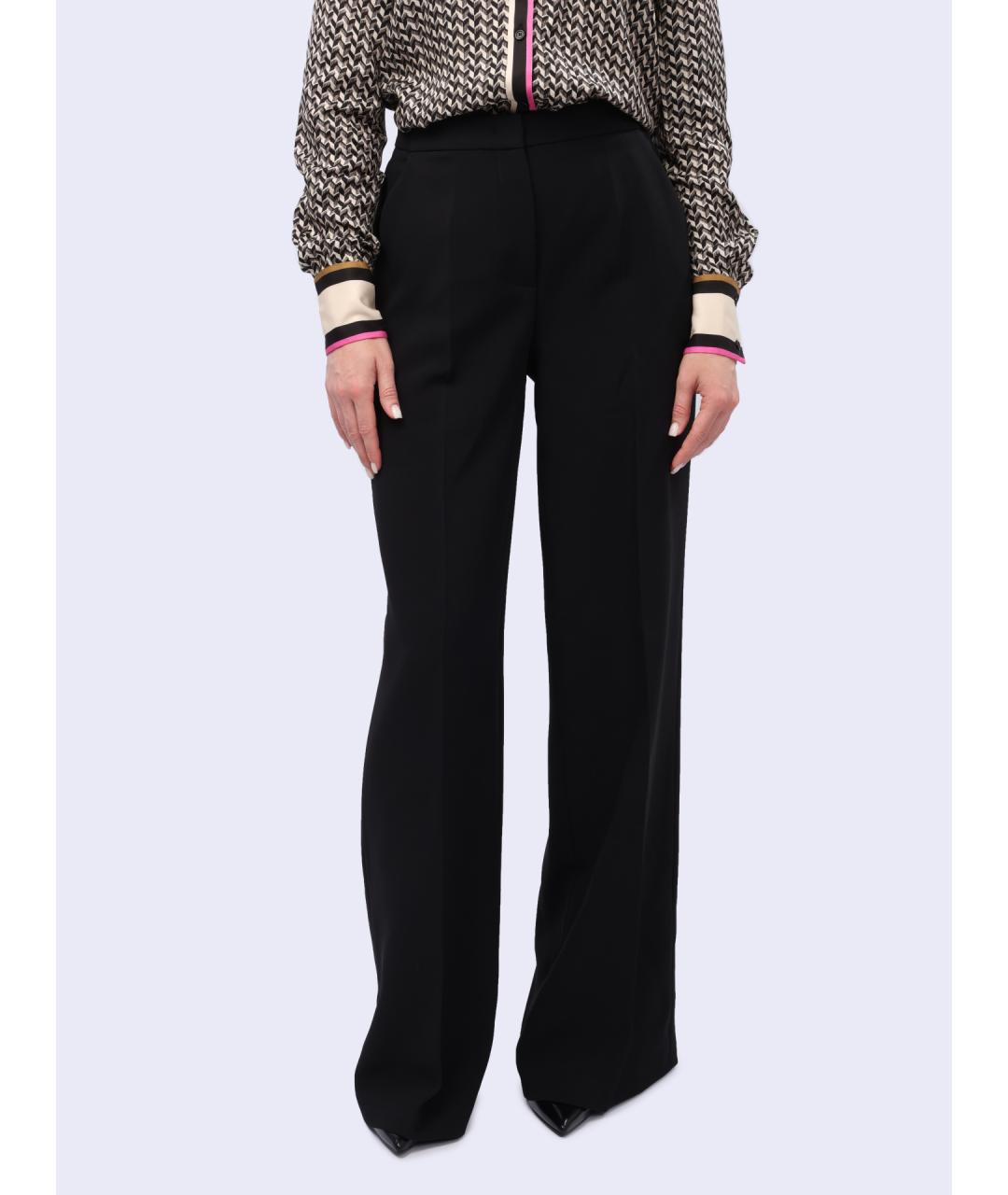 PINKO Черные полиэстеровые прямые брюки, фото 6
