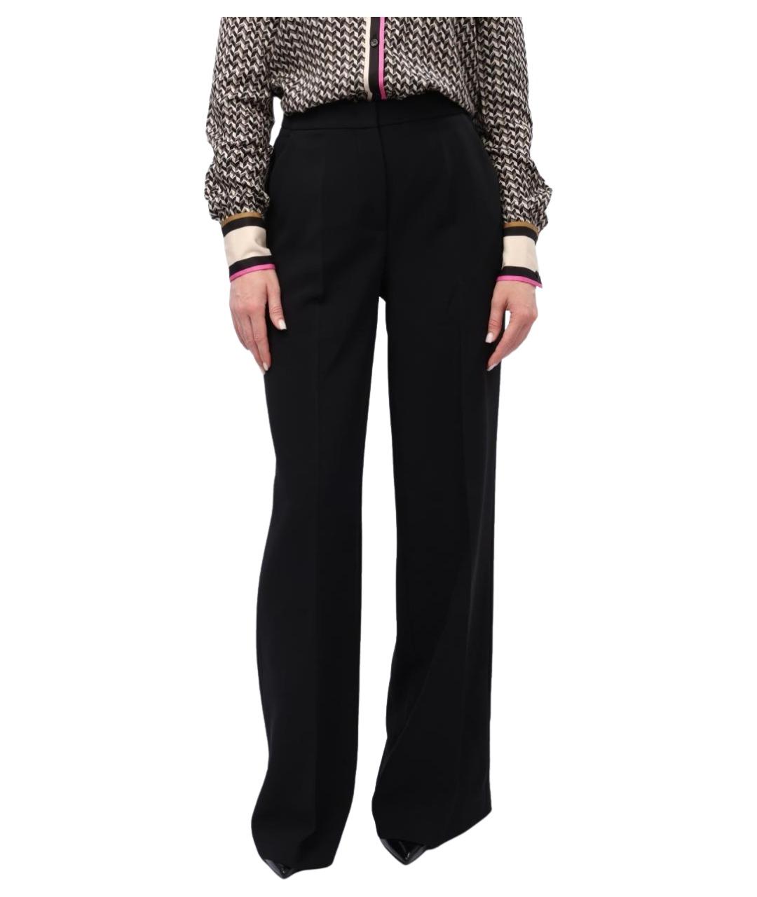 PINKO Черные полиэстеровые прямые брюки, фото 1