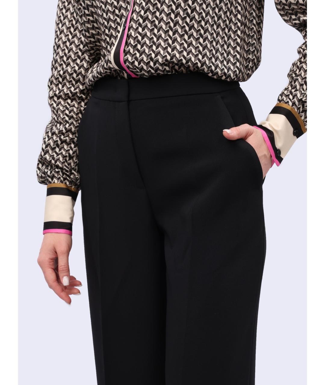 PINKO Черные полиэстеровые прямые брюки, фото 4