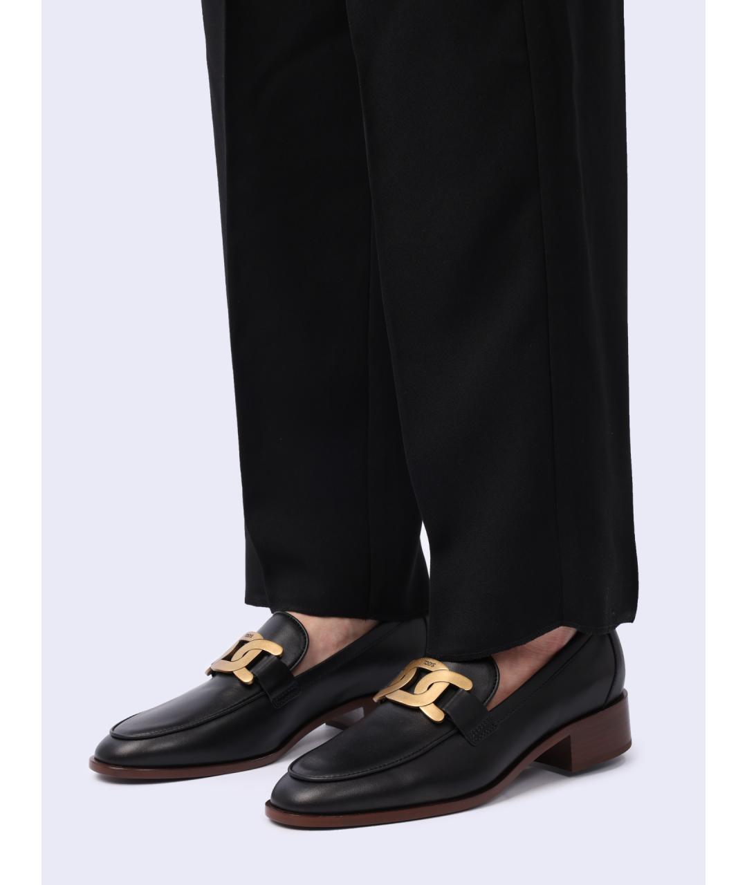 TOD'S Черные кожаные лоферы, фото 2