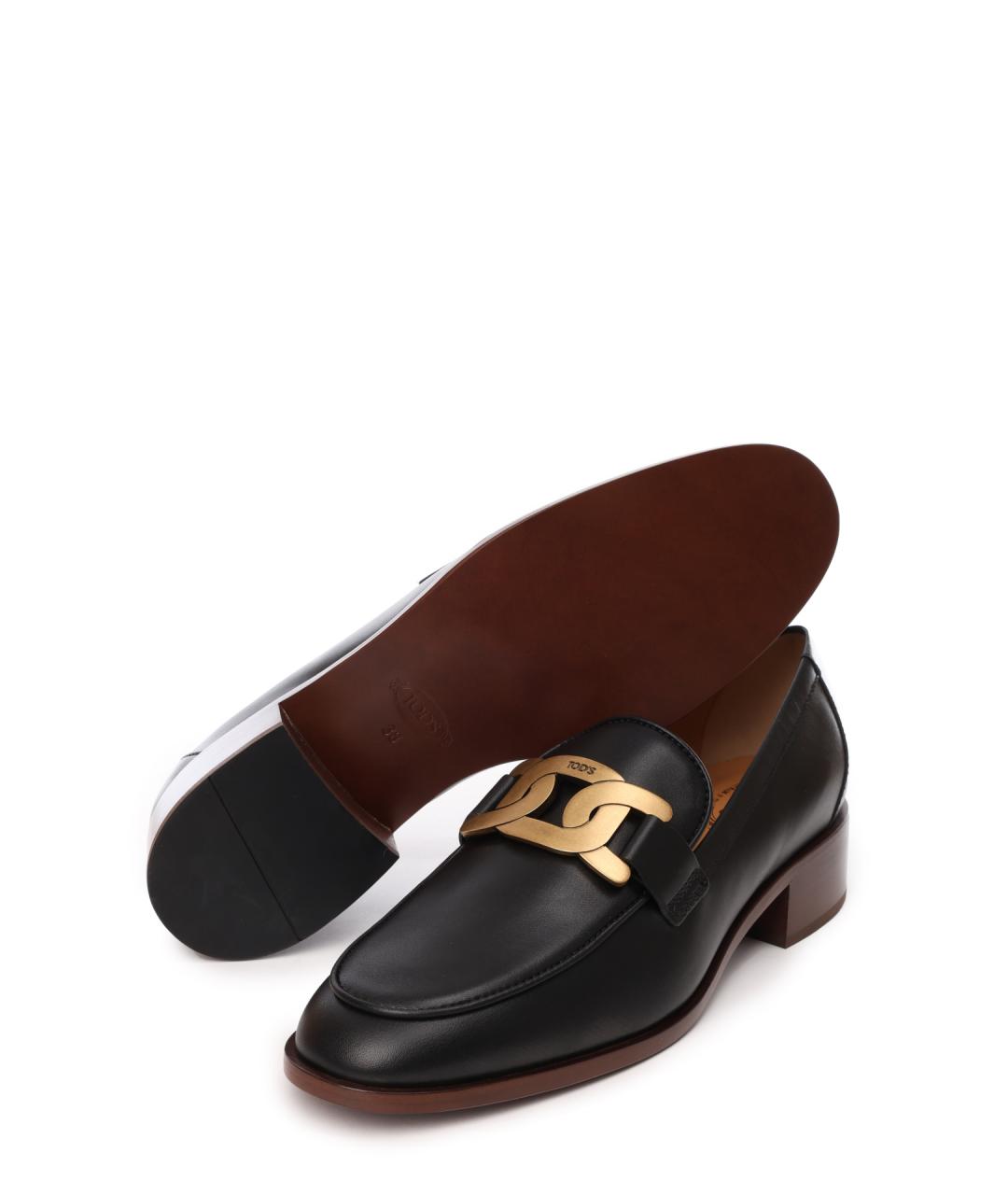 TOD'S Черные кожаные лоферы, фото 5