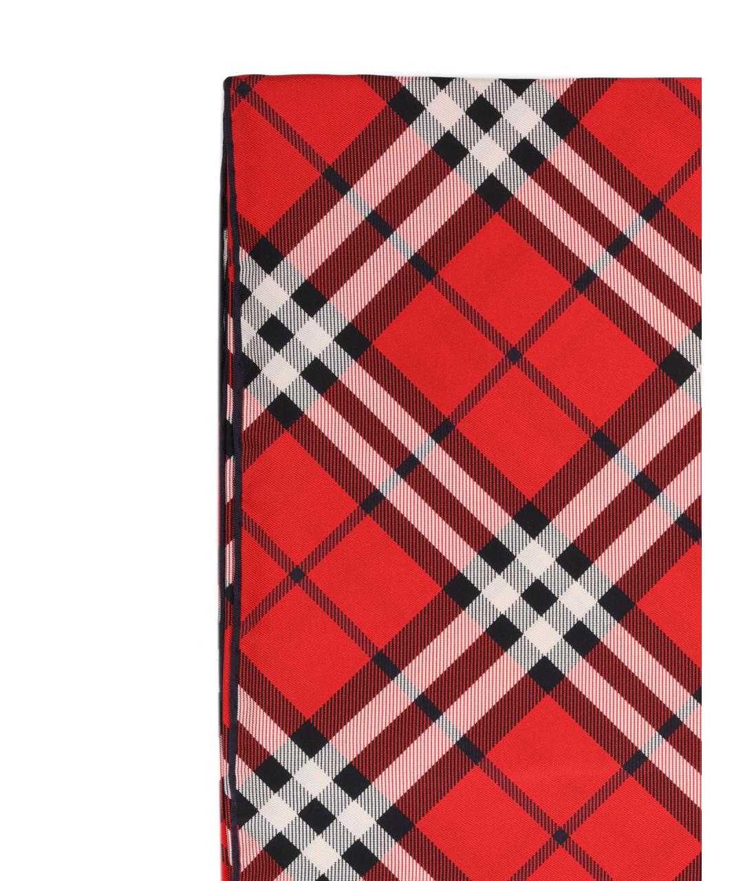 BURBERRY Красный шелковый шарф, фото 3