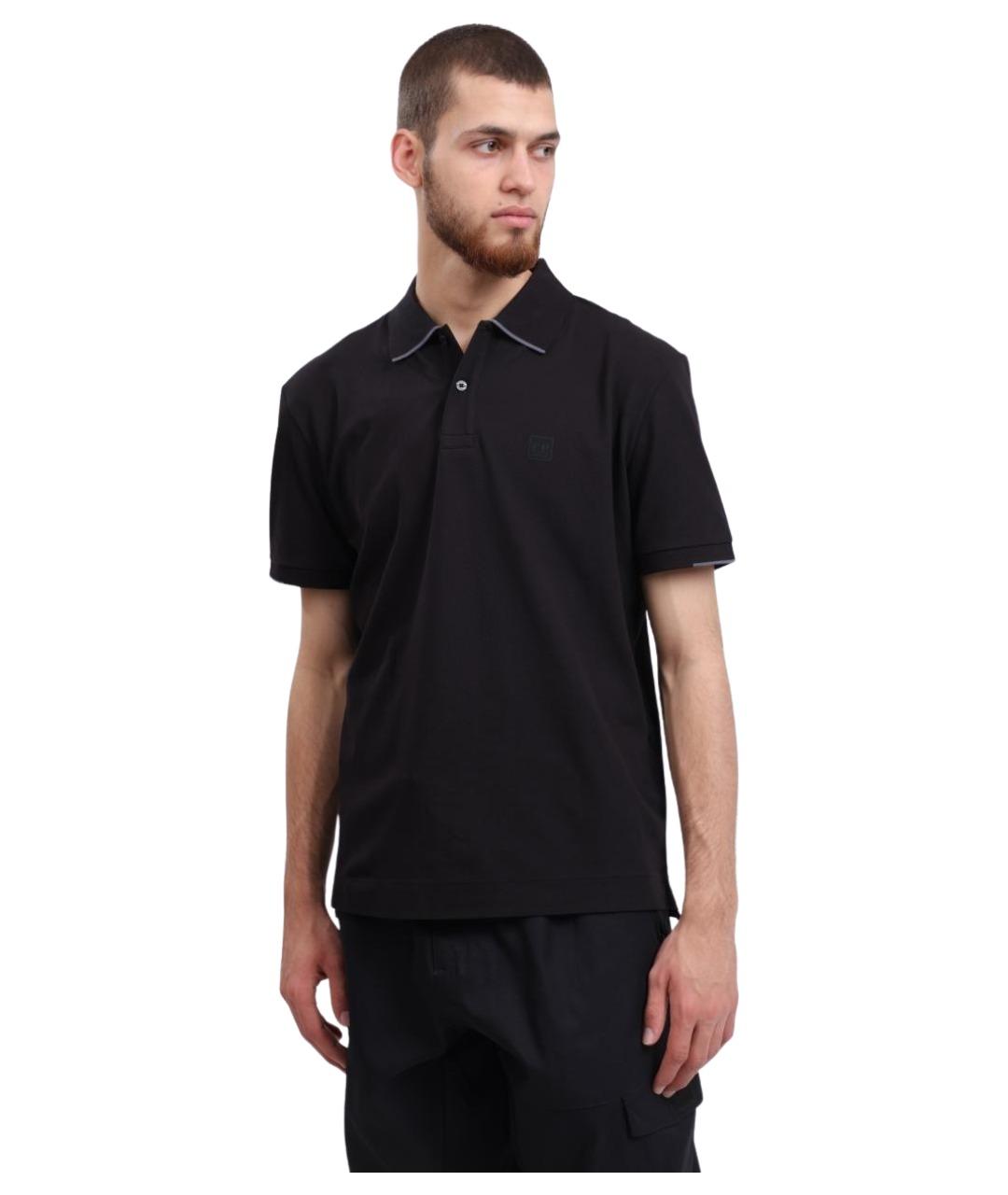 CP COMPANY Черное хлопковое поло с коротким рукавом, фото 1