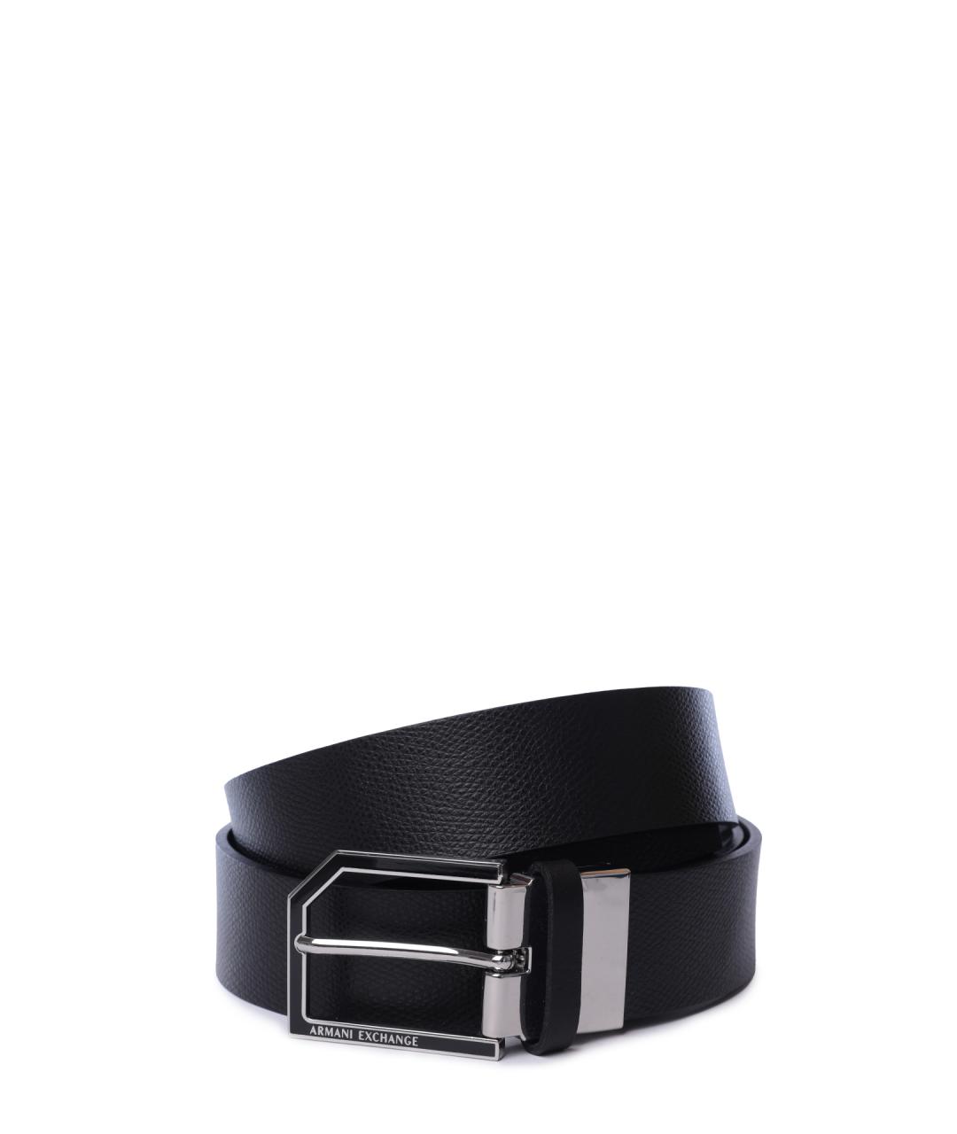 ARMANI EXCHANGE Черный кожаный ремень, фото 1