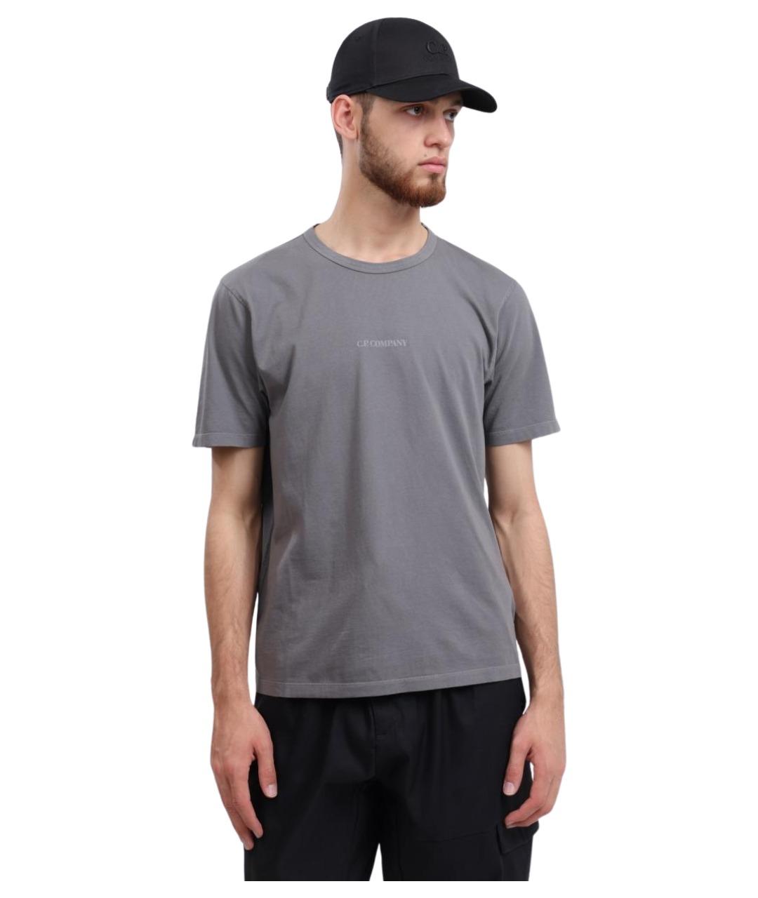 CP COMPANY Серая хлопковая футболка, фото 1