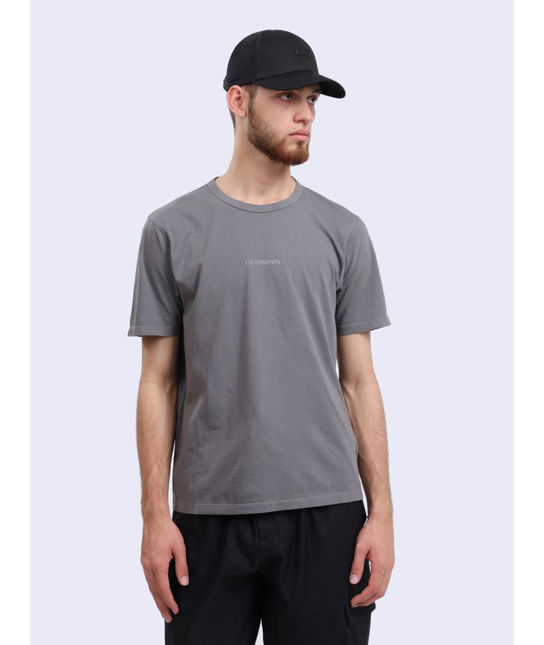 CP COMPANY Серая хлопковая футболка, фото 5