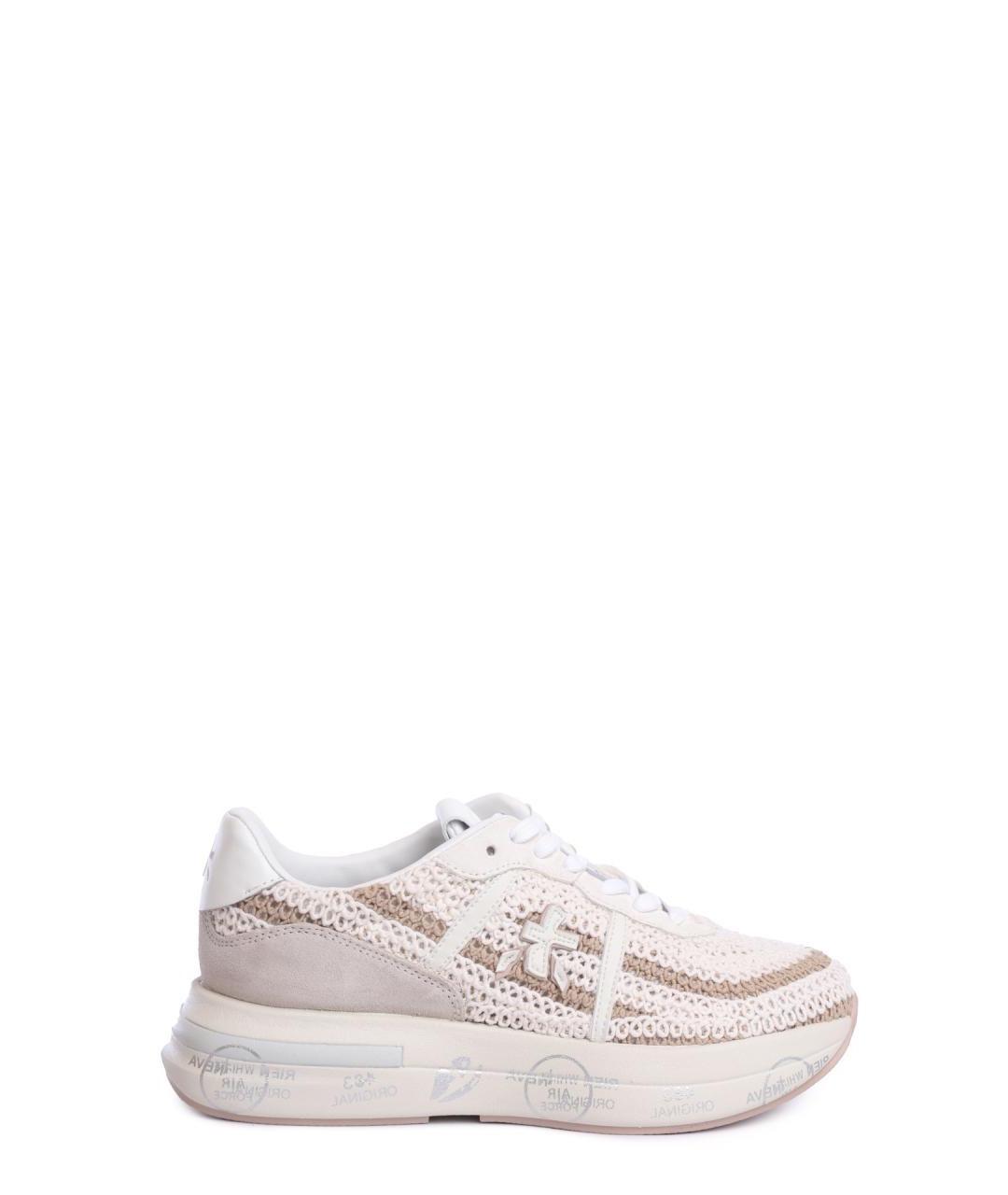 PREMIATA Бежевые текстильные кроссовки, фото 1