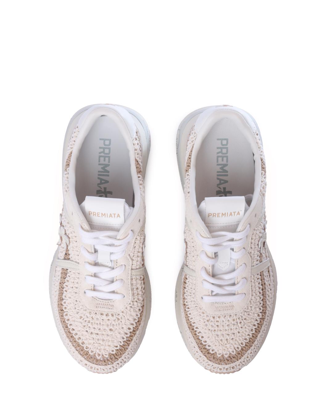 PREMIATA Бежевые текстильные кроссовки, фото 3