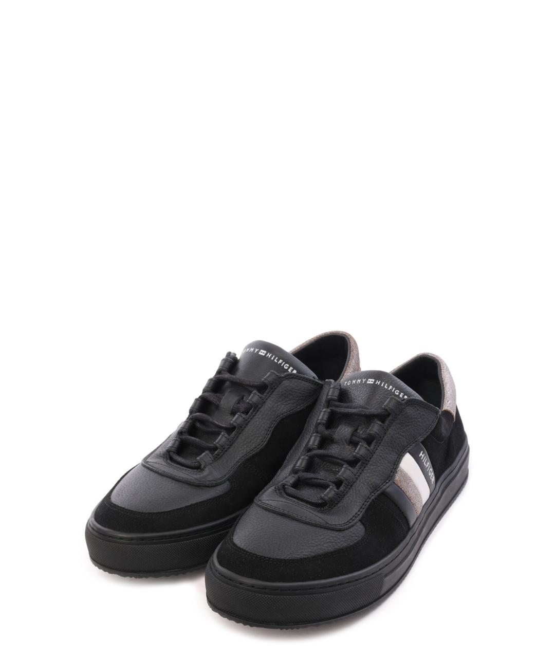 TOMMY HILFIGER Черные замшевые низкие кроссовки / кеды, фото 2