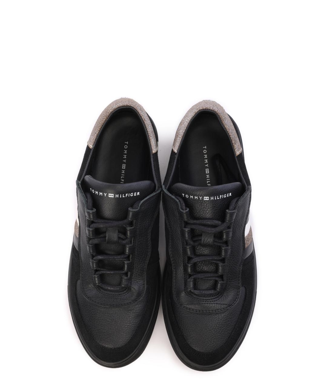 TOMMY HILFIGER Черные замшевые низкие кроссовки / кеды, фото 4