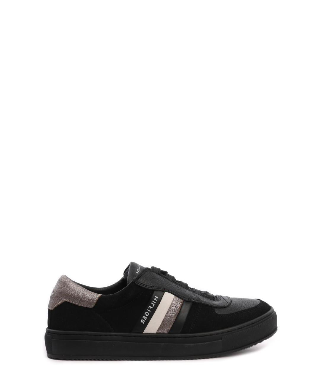 TOMMY HILFIGER Черные замшевые низкие кроссовки / кеды, фото 1