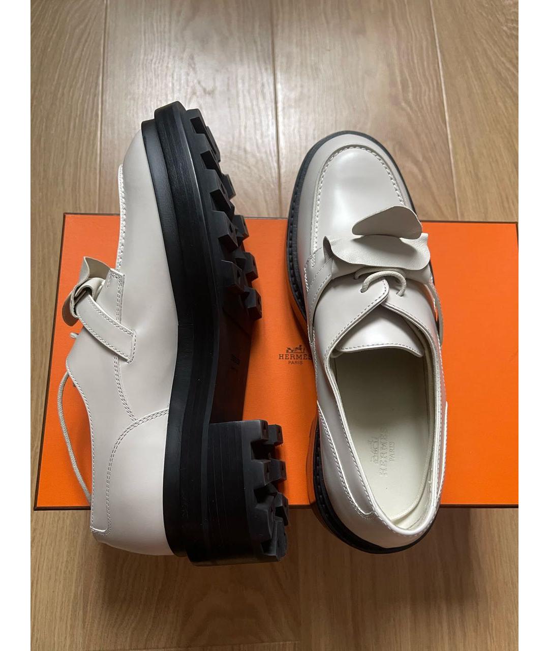 HERMES Белые кожаные лоферы, фото 8