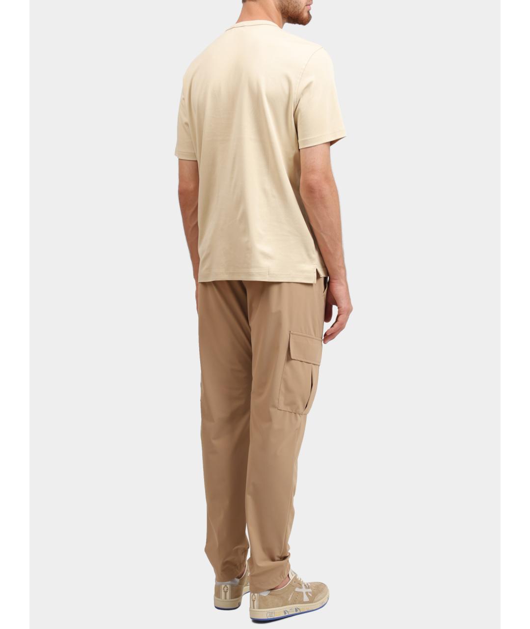 DIESEL Бежевая хлопковая футболка, фото 4