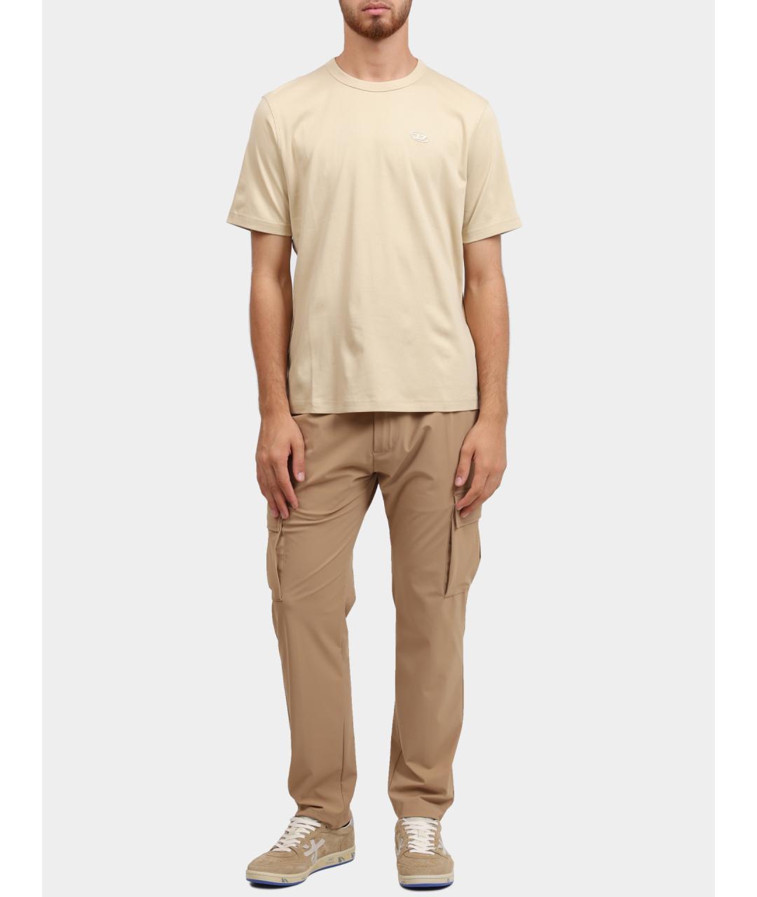 DIESEL Бежевая хлопковая футболка, фото 2