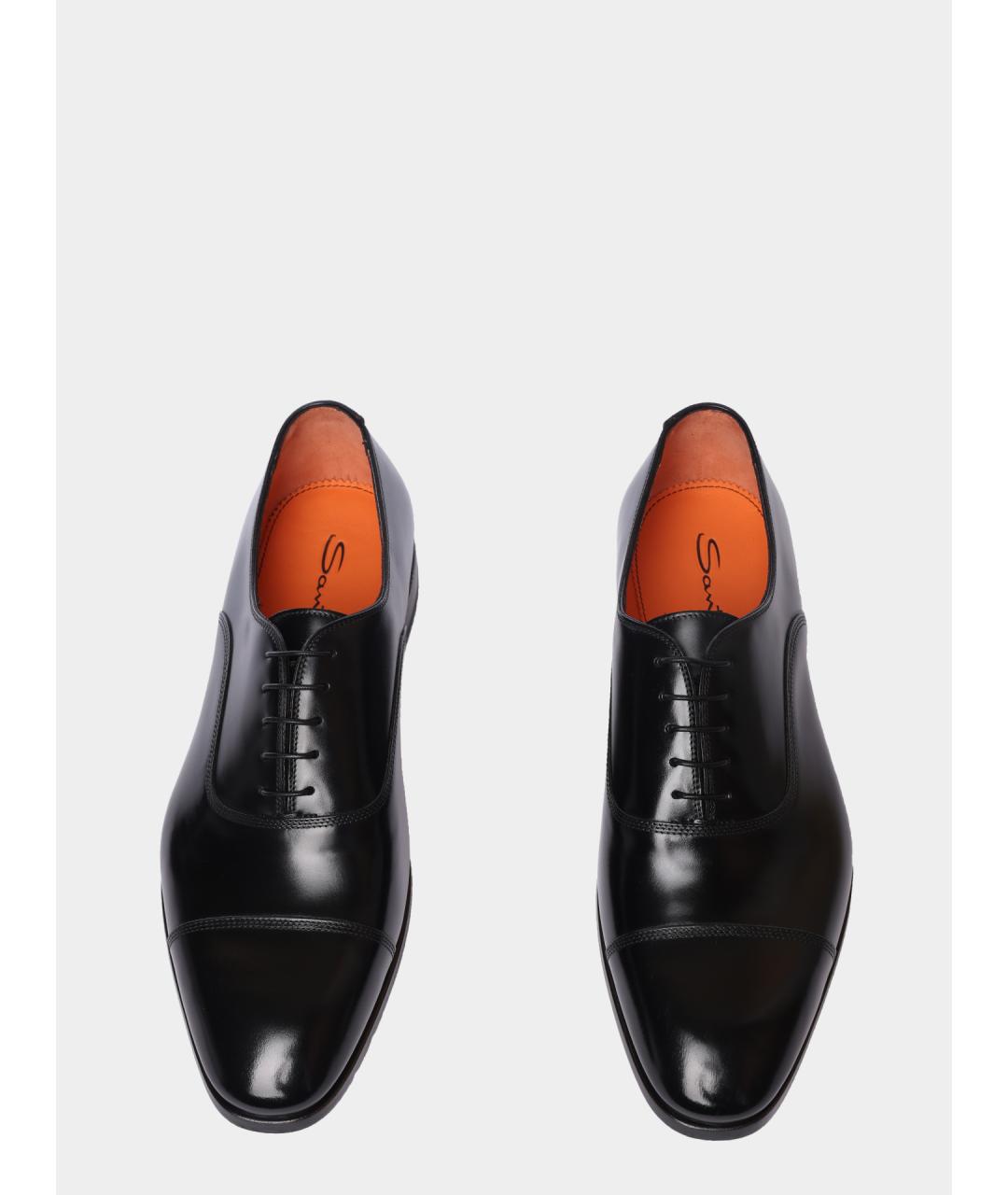 SANTONI Черные кожаные туфли, фото 3
