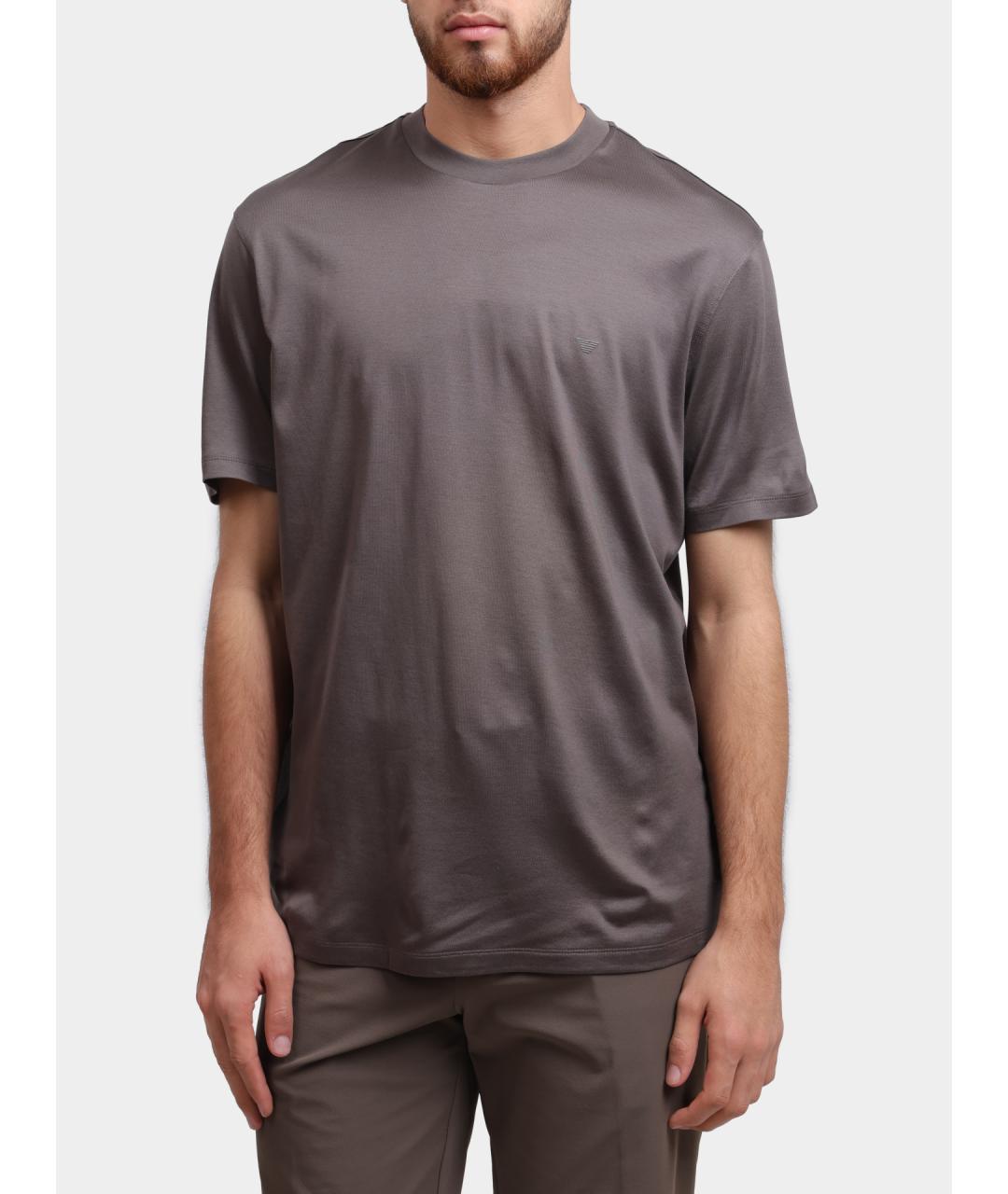 EMPORIO ARMANI Коричневая футболка, фото 2