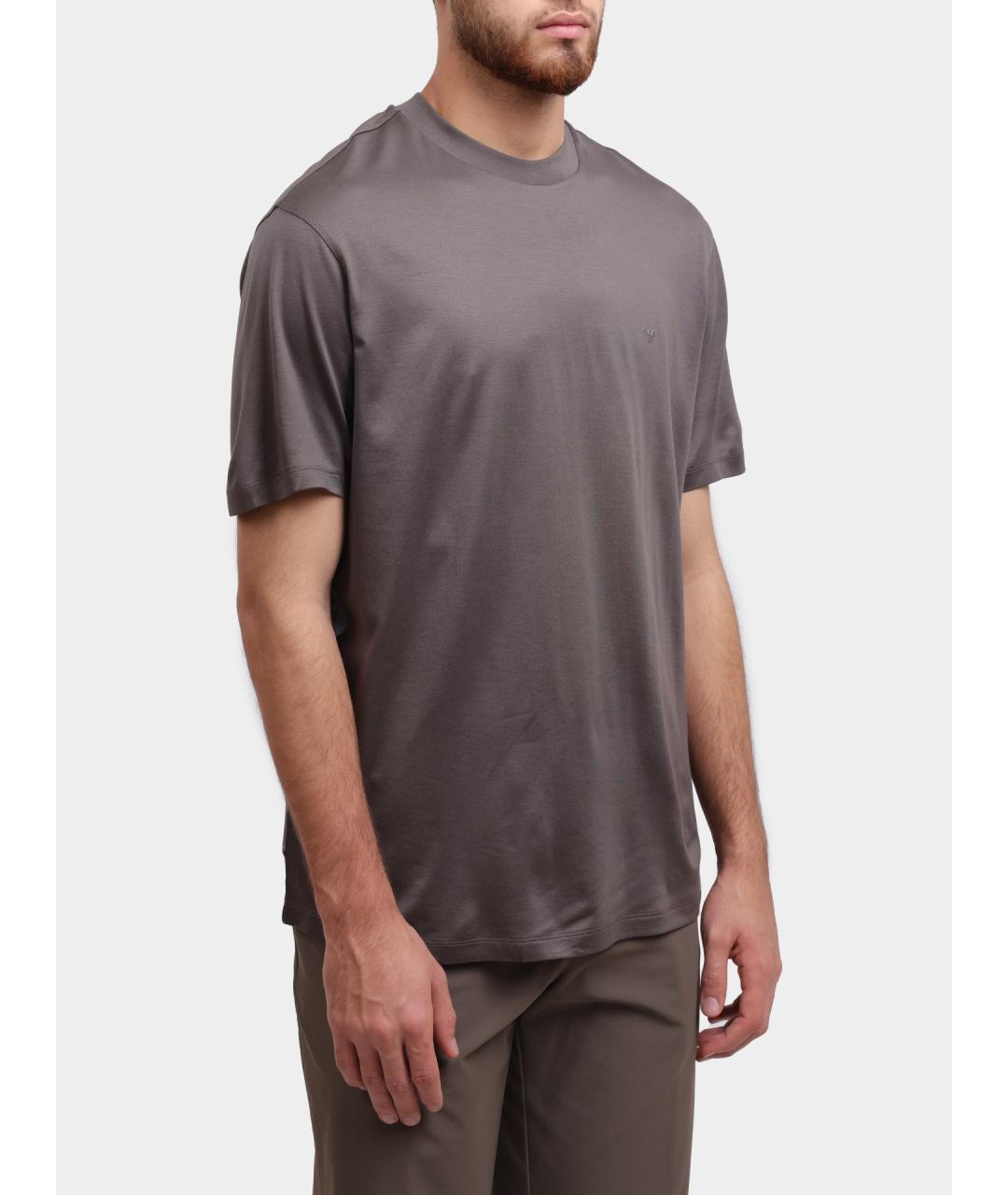 EMPORIO ARMANI Коричневая футболка, фото 4