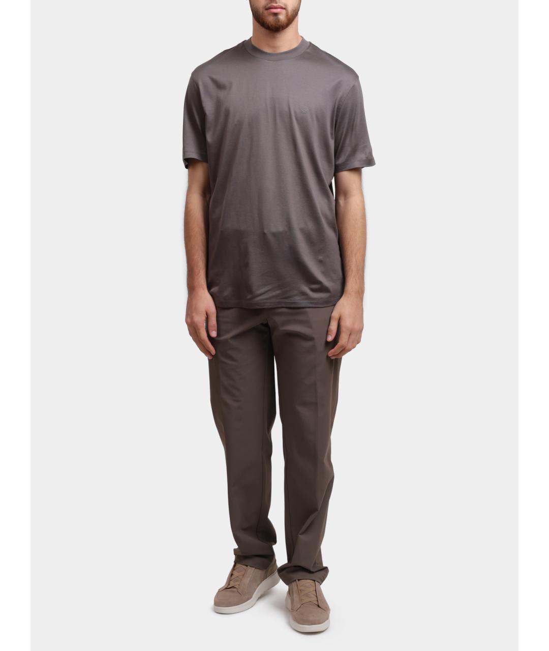 EMPORIO ARMANI Коричневая футболка, фото 3
