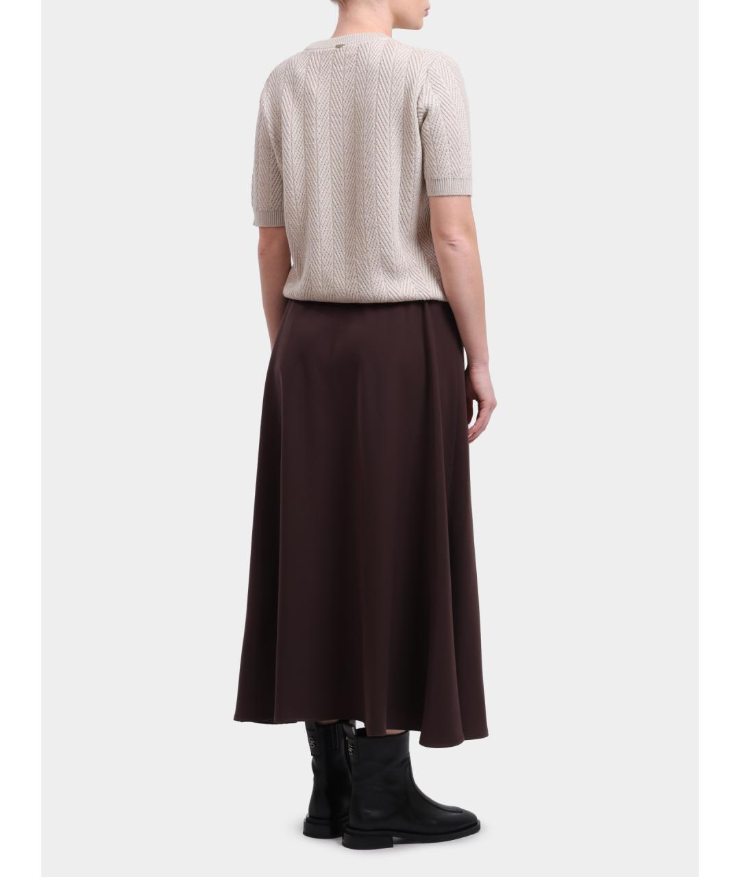 HERNO Коричневая полиэстеровая юбка миди, фото 5
