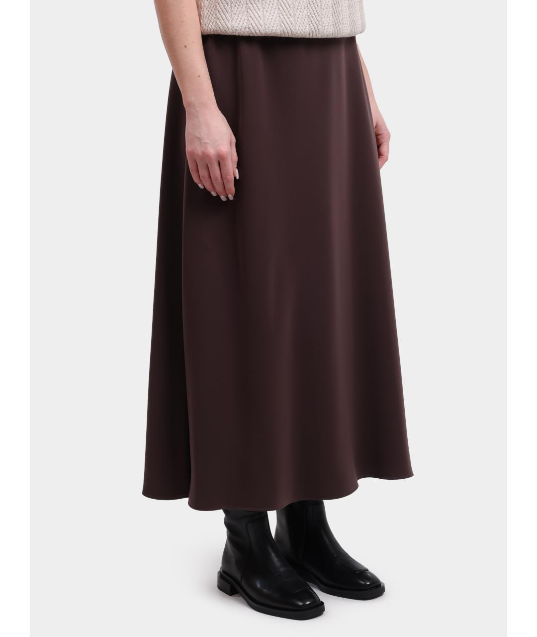 HERNO Коричневая полиэстеровая юбка миди, фото 3