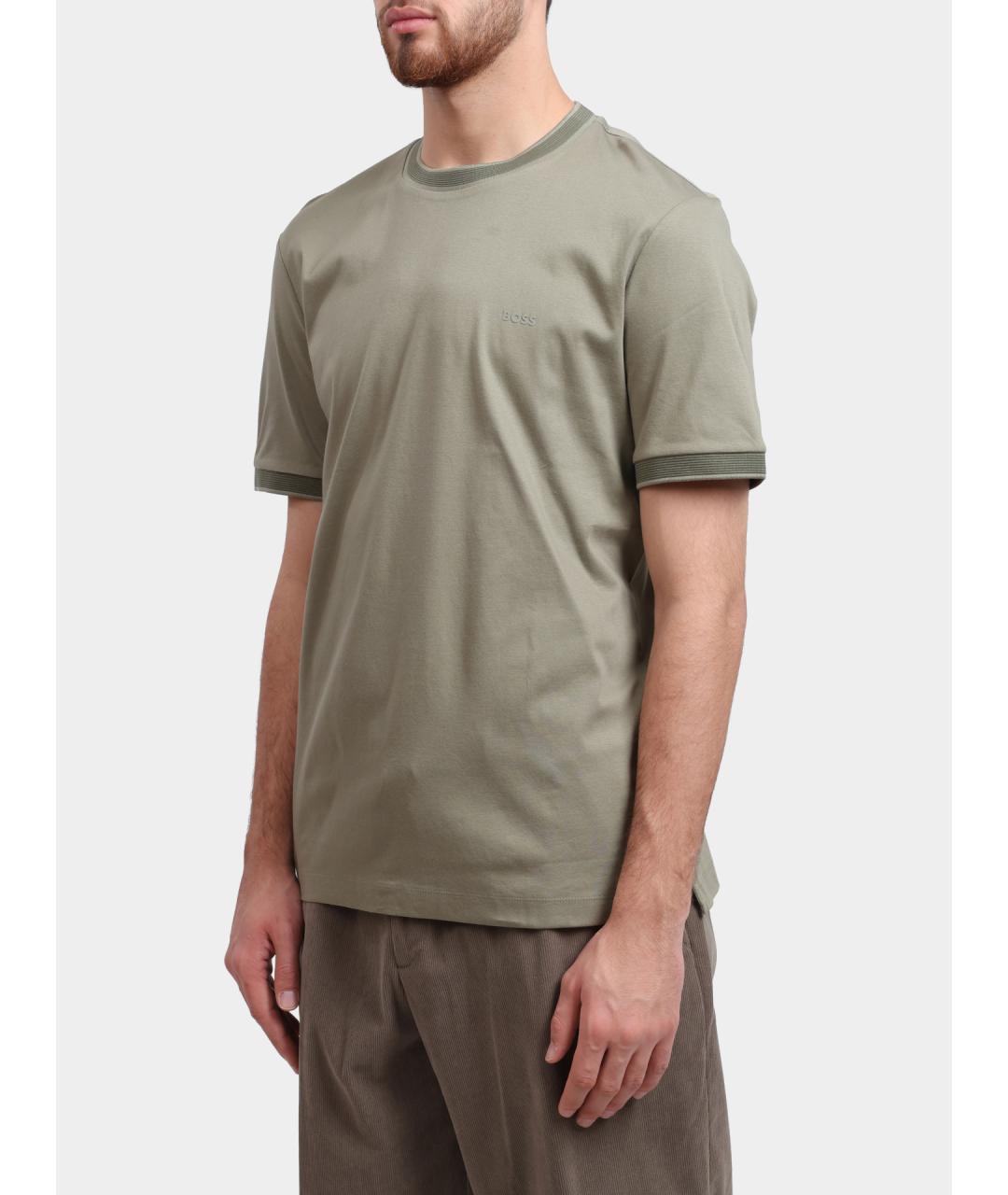 HUGO BOSS Зеленая хлопковая футболка, фото 3
