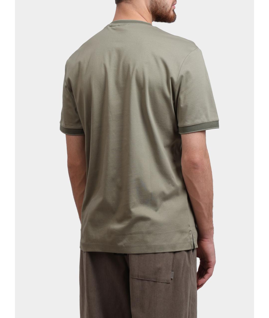 HUGO BOSS Зеленая хлопковая футболка, фото 4