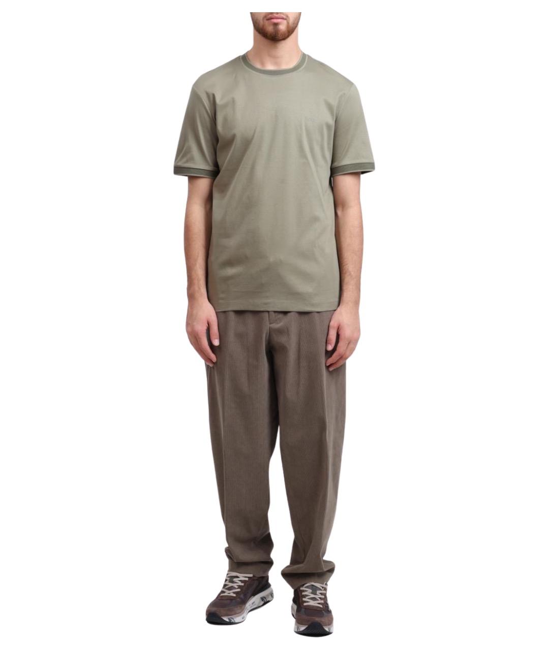 HUGO BOSS Зеленая хлопковая футболка, фото 1