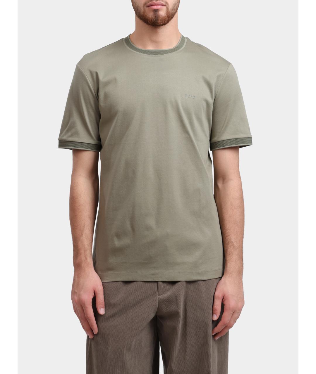 HUGO BOSS Зеленая хлопковая футболка, фото 2