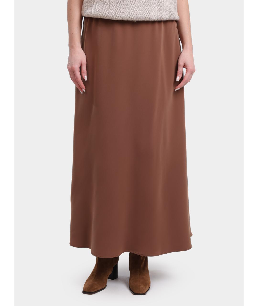 HERNO Коричневая хлопковая юбка миди, фото 6
