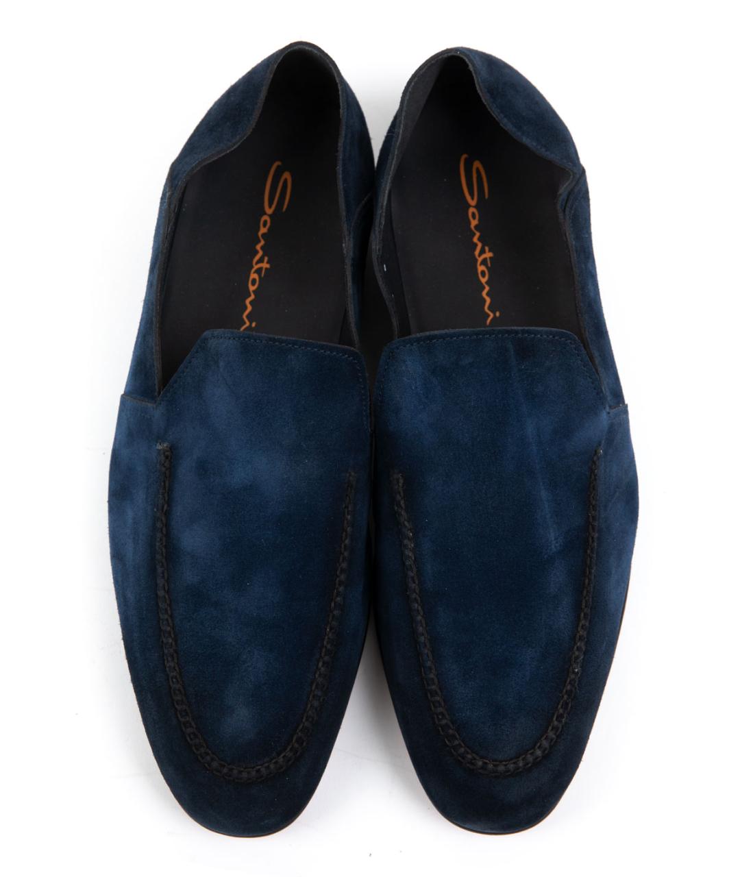 SANTONI Синие замшевые лоферы, фото 3