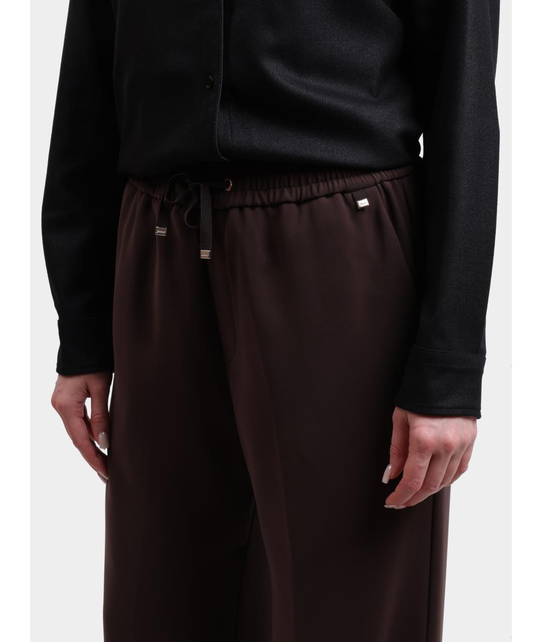 HERNO Коричневые прямые брюки, фото 4