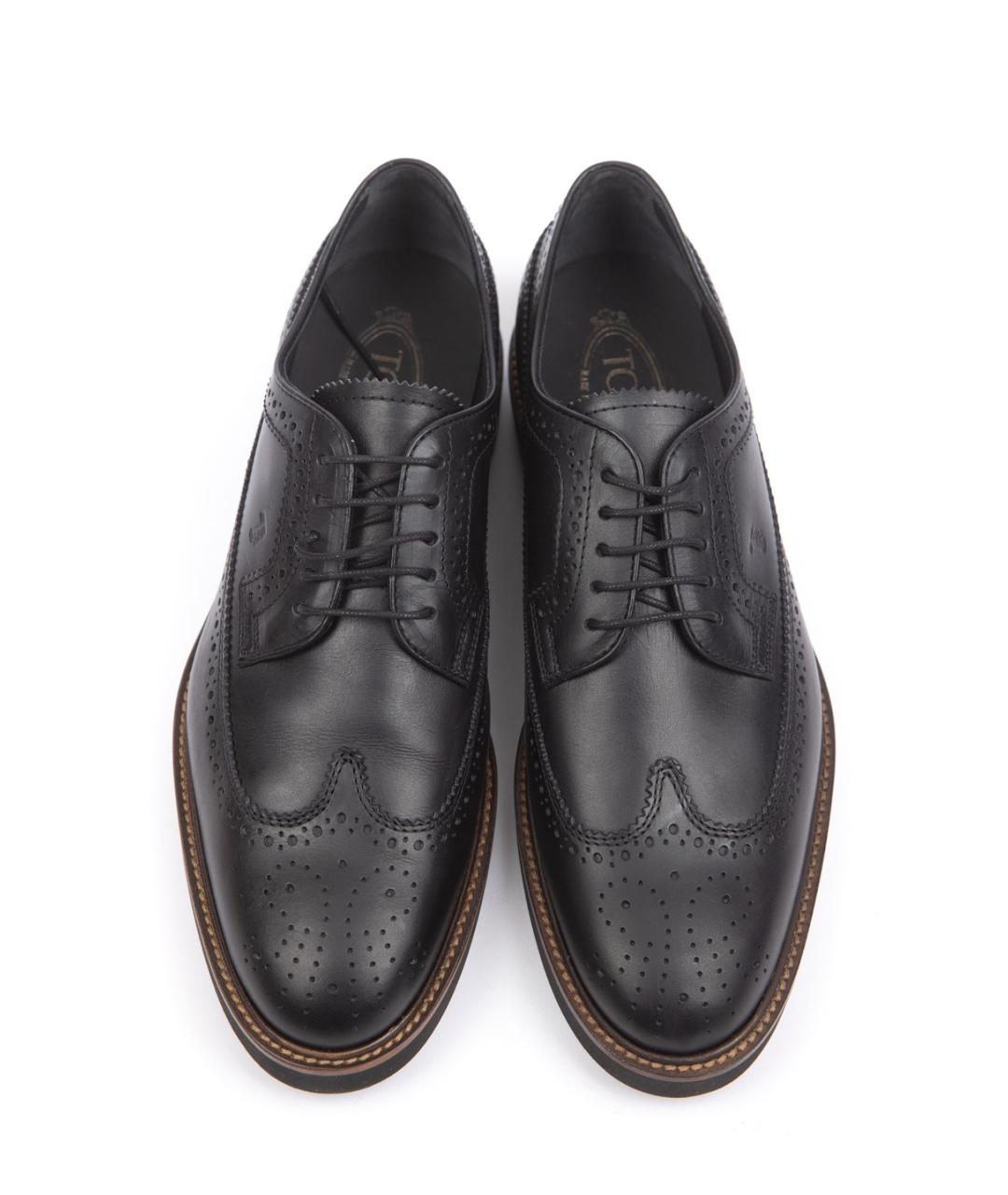 TOD'S Черные кожаные туфли, фото 4