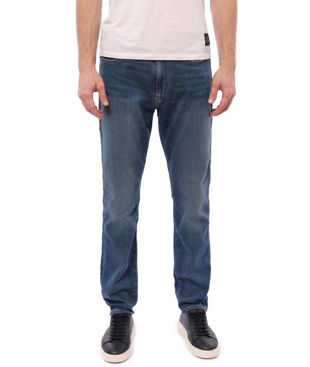ARMANI EXCHANGE Синие хлопковые прямые джинсы, фото 1