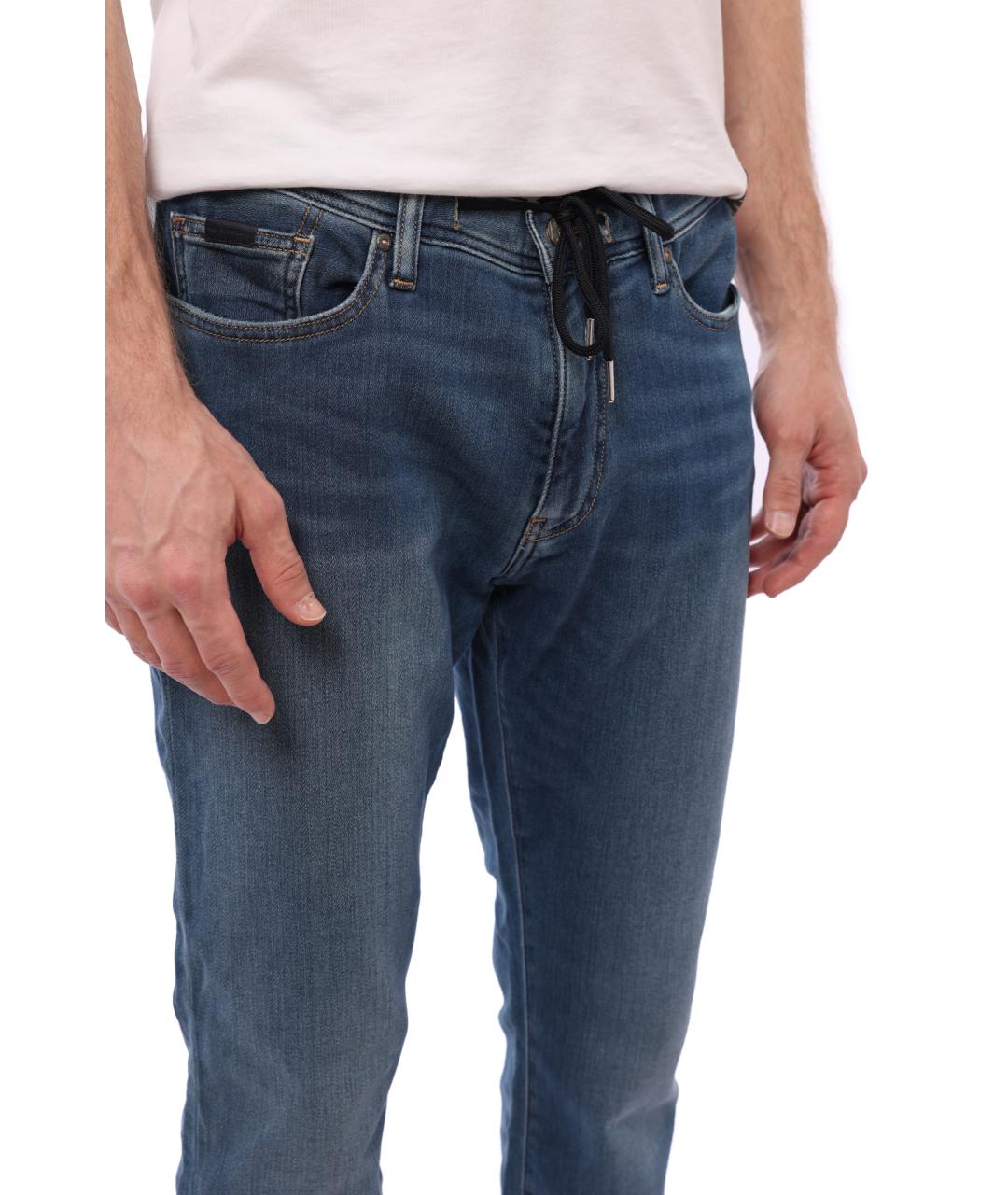 ARMANI EXCHANGE Синие хлопковые прямые джинсы, фото 5