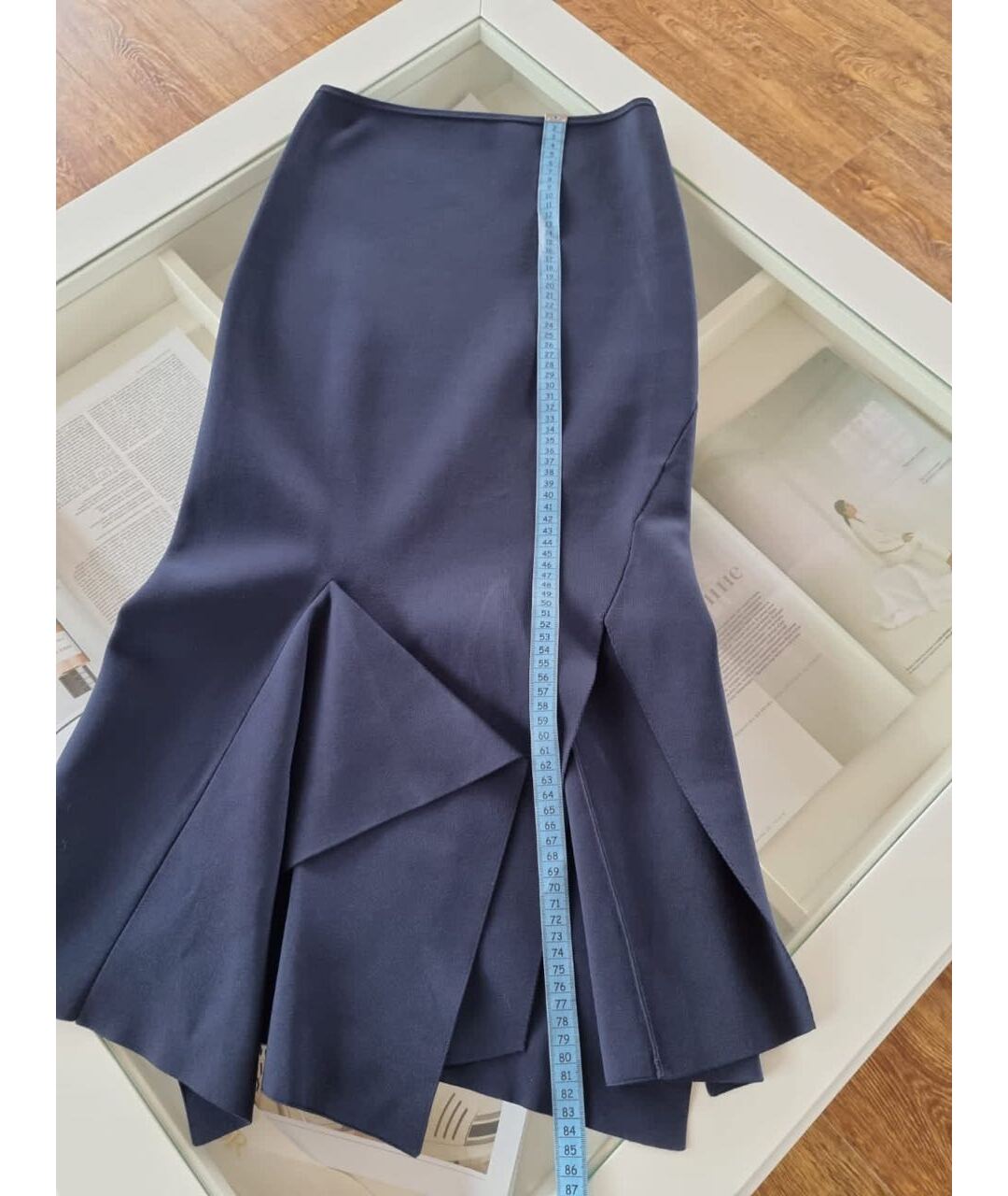 ROLAND MOURET Темно-синяя юбка миди, фото 6