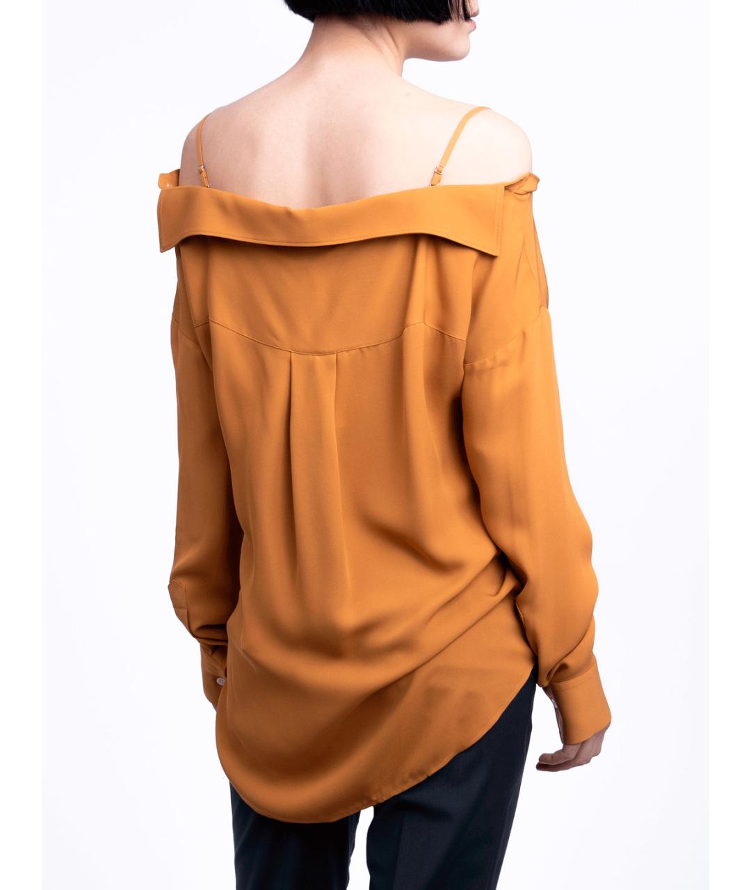 THEORY Оранжевая шелковая рубашка, фото 4