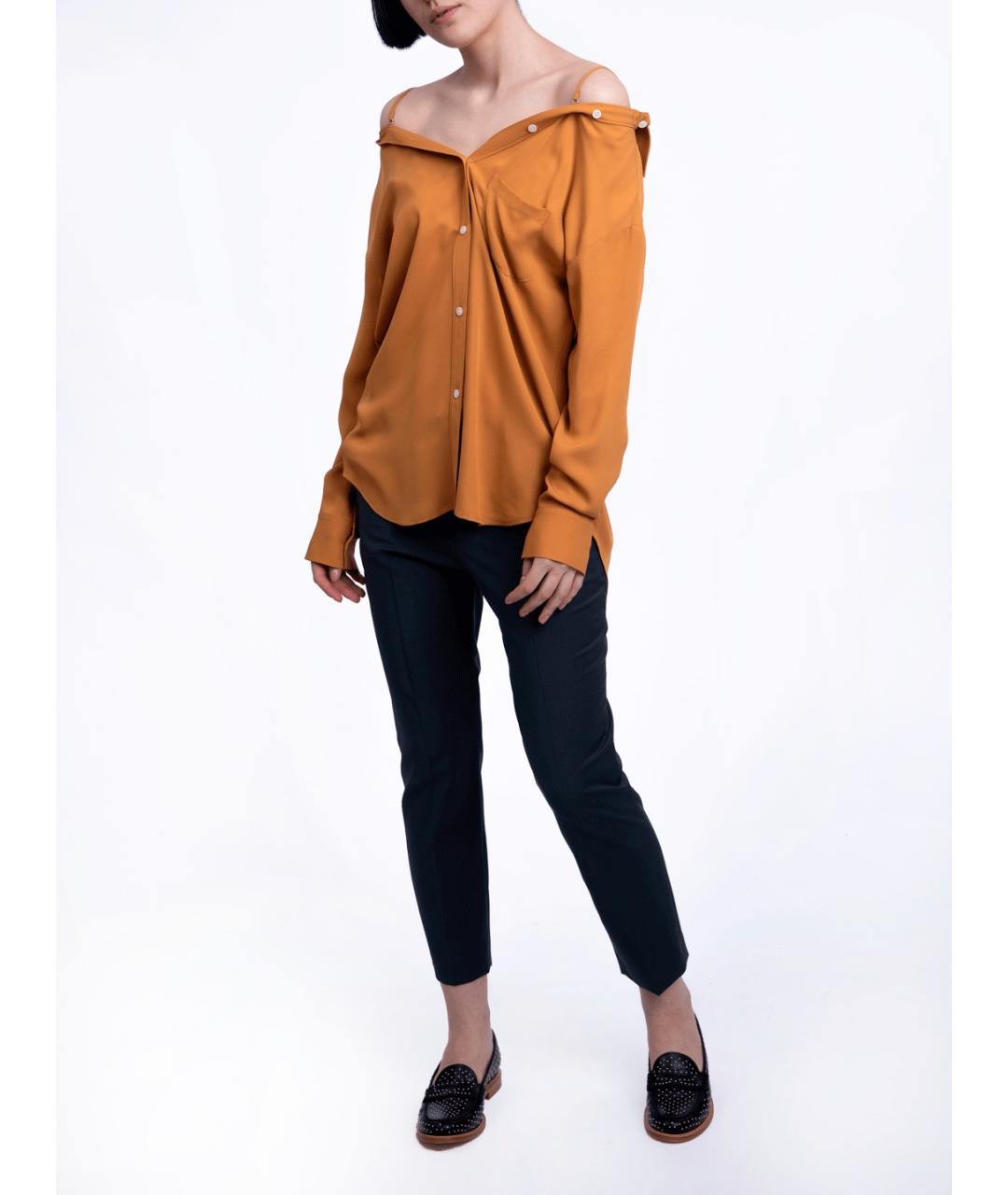 THEORY Оранжевая шелковая рубашка, фото 2