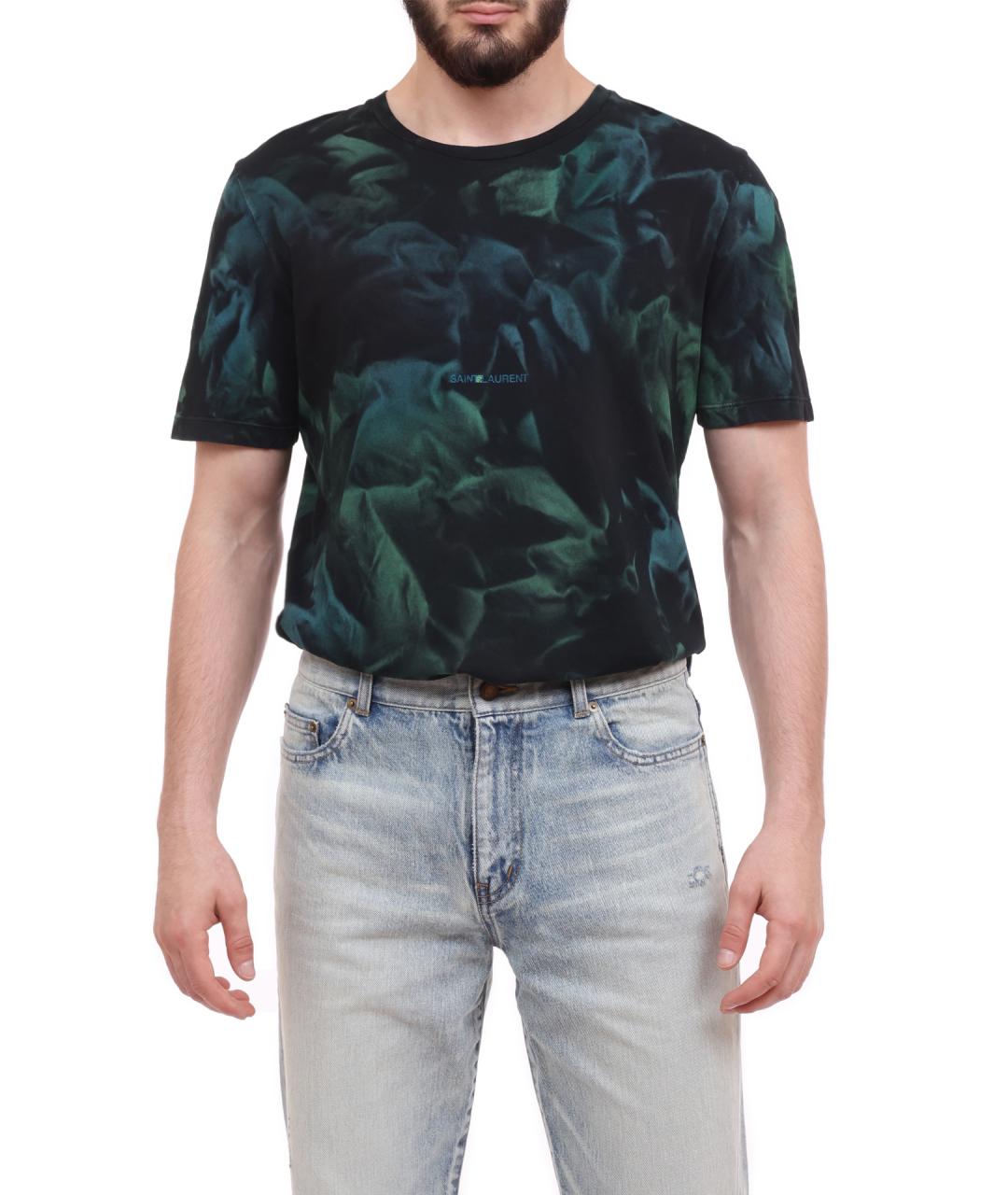 SAINT LAURENT Мульти хлопковая футболка, фото 1