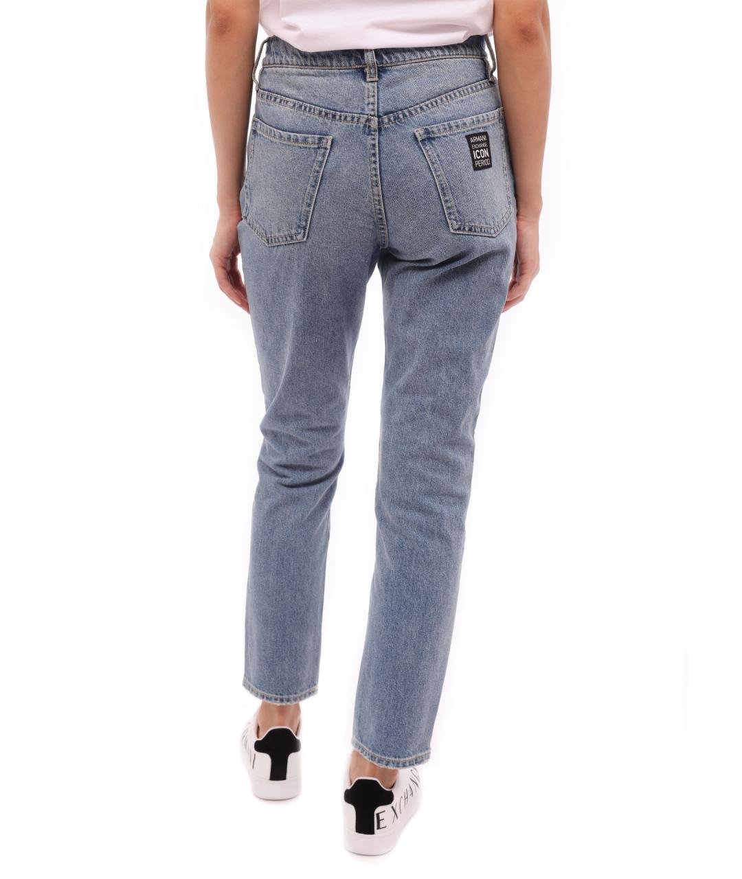 ARMANI EXCHANGE Голубые хлопковые прямые джинсы, фото 4