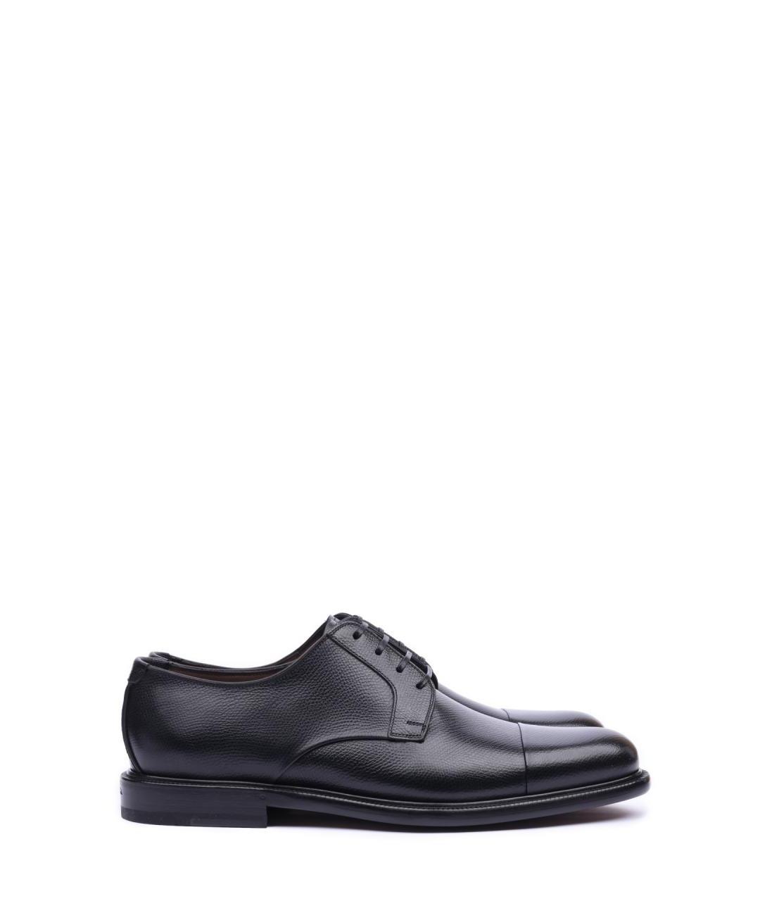 FERRAGAMO Черные кожаные туфли, фото 1