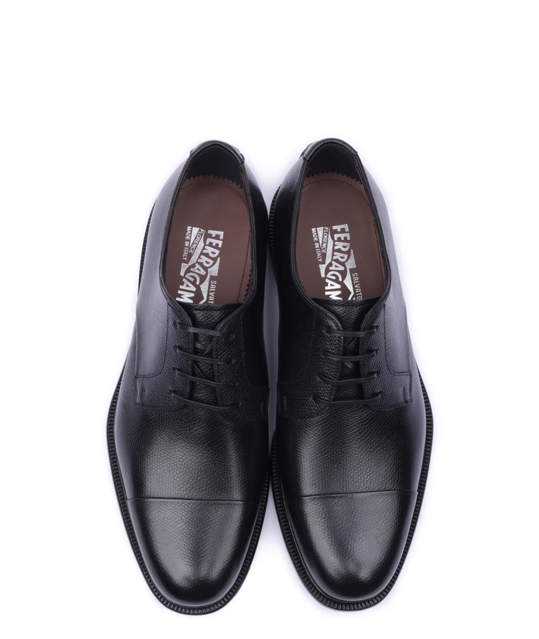 FERRAGAMO Черные кожаные туфли, фото 4