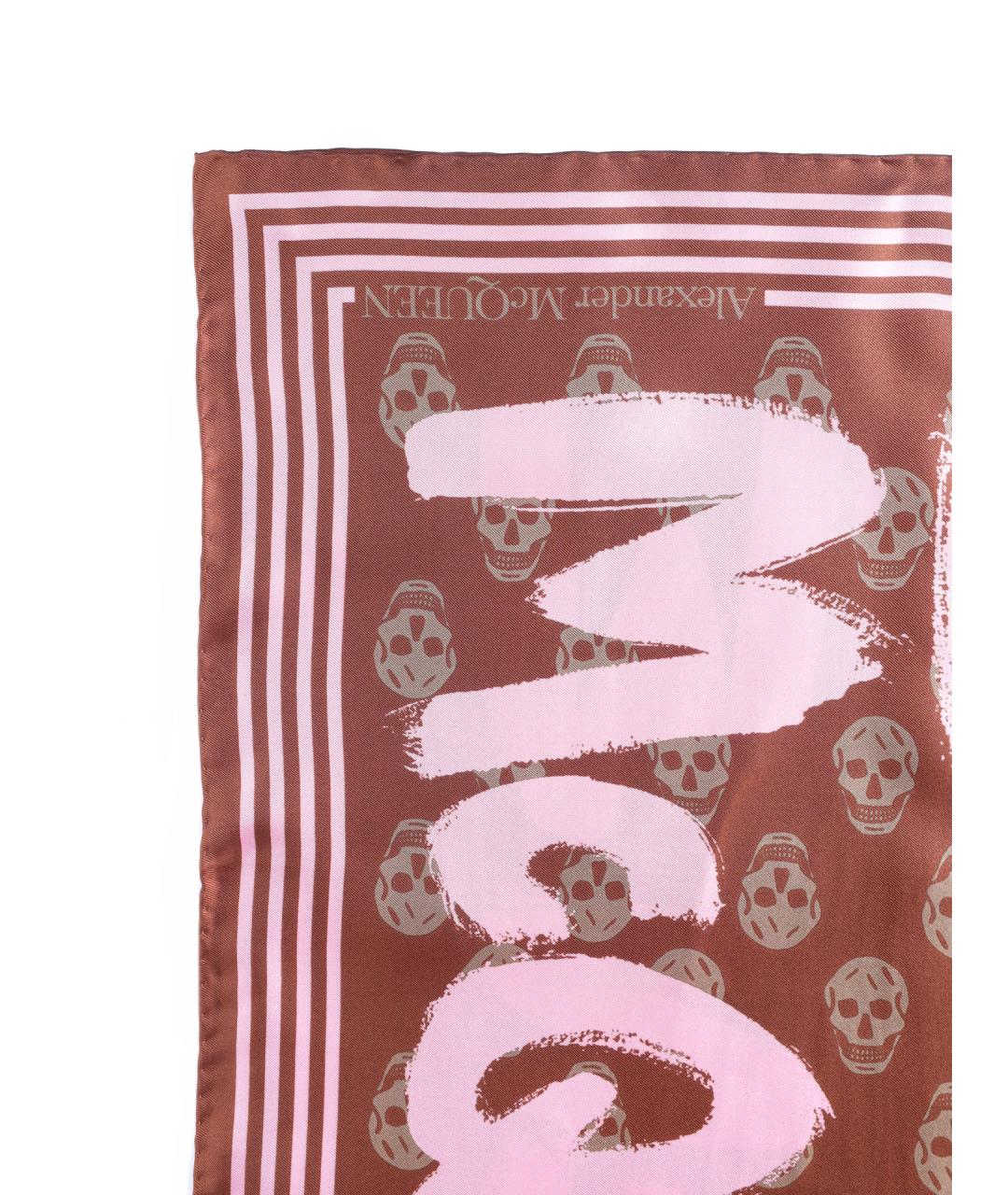 ALEXANDER MCQUEEN Розовый шелковый платок, фото 3