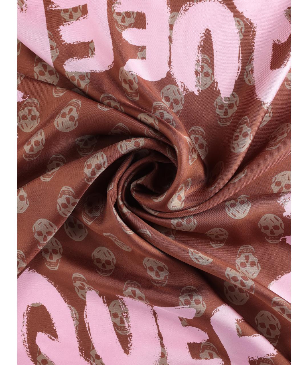 ALEXANDER MCQUEEN Розовый шелковый платок, фото 2