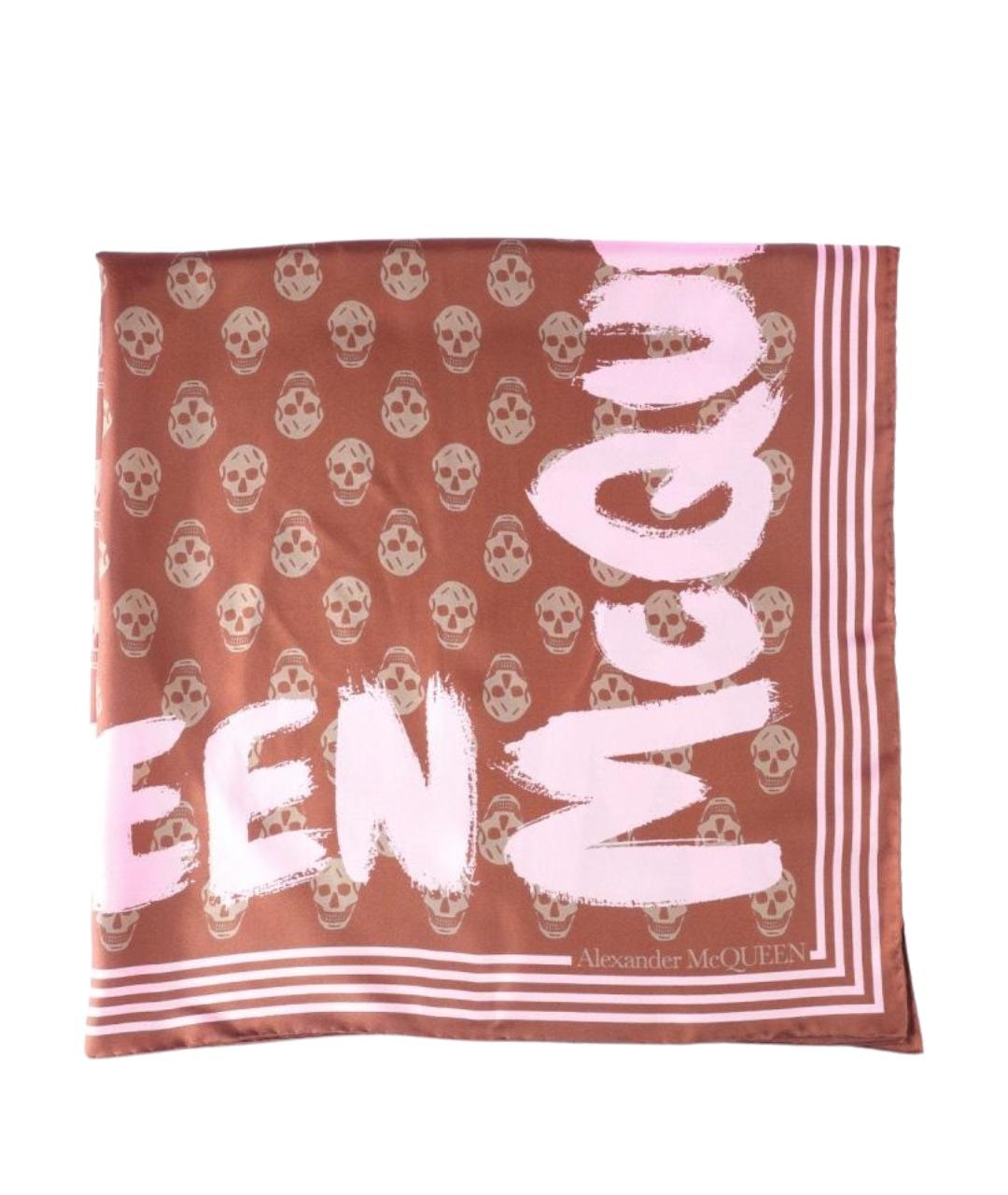 ALEXANDER MCQUEEN Розовый шелковый платок, фото 1