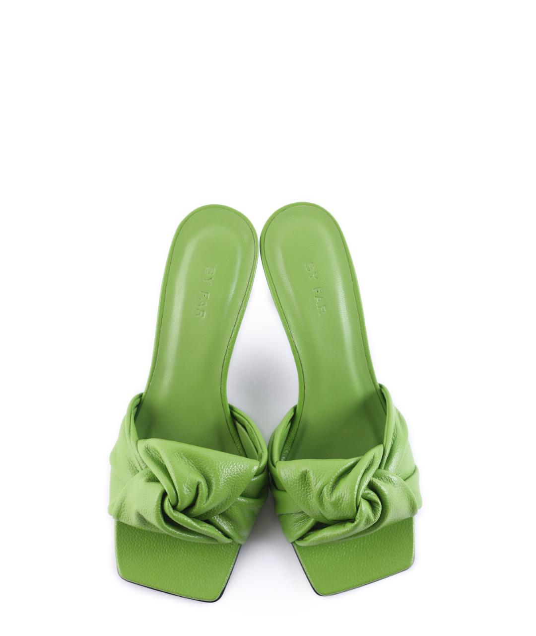 BY FAR Зеленые кожаные мюли, фото 4