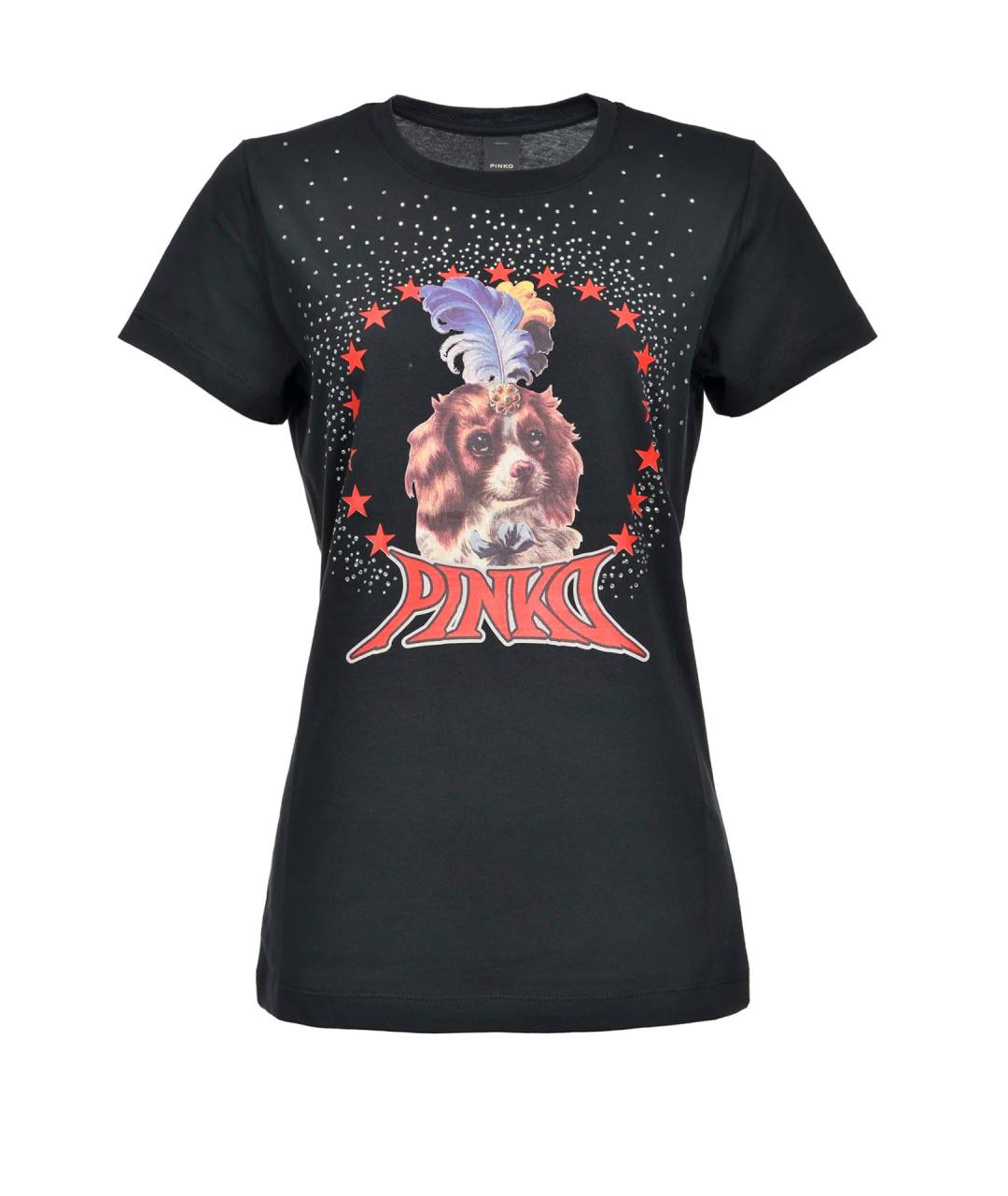 PINKO Черная хлопковая футболка, фото 1