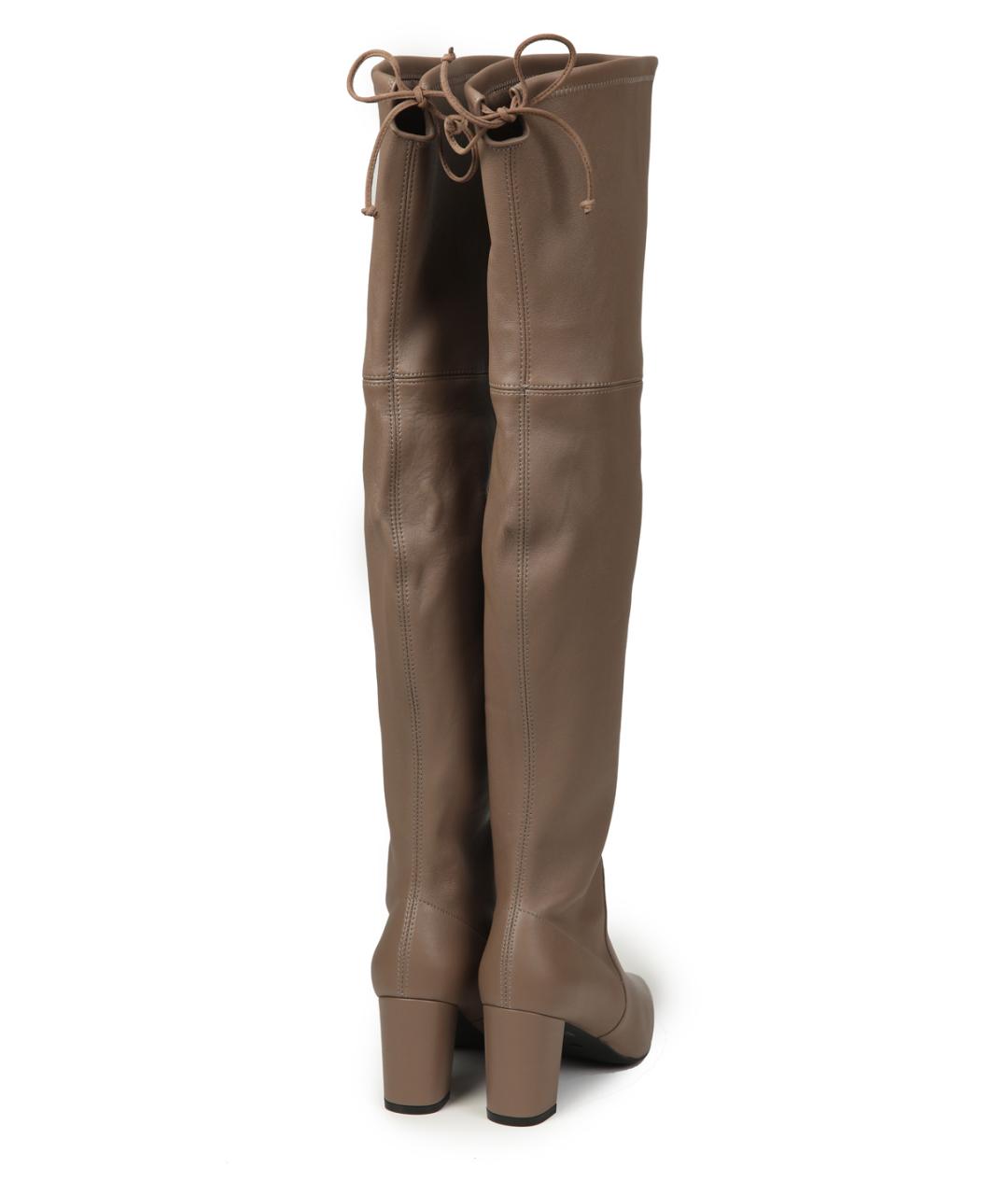 STUART WEITZMAN Коричневые кожаные ботфорты, фото 4