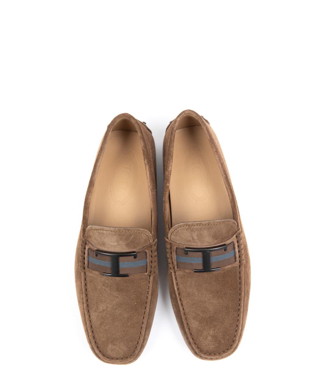 TOD'S Бежевые замшевые мокасины, фото 4