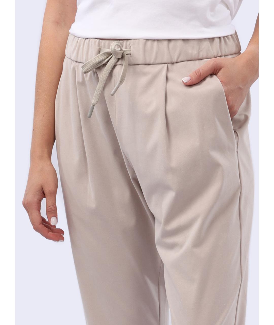 HERNO Бежевые прямые брюки, фото 4